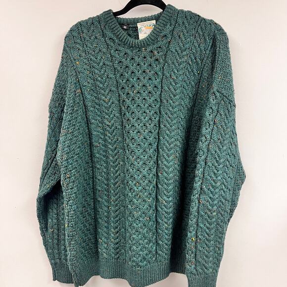 Connemara Knitwear Other - Vintage Connemara Men's XXL crewneck cable knit fisherman sweater dark green